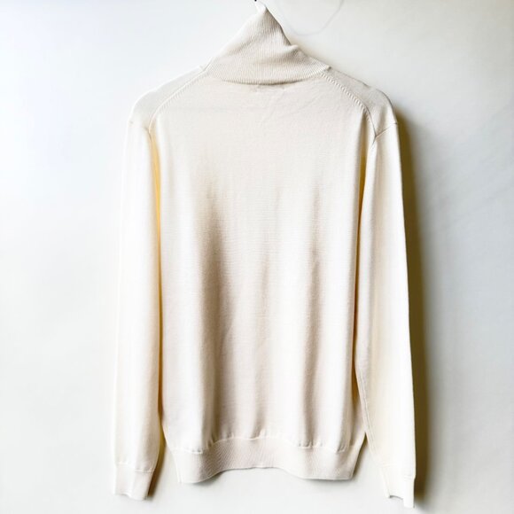 Suitsupply Off-White Merino Wool Turtleneck Sweater Men’s Size L D45 - Picture 5 of 9